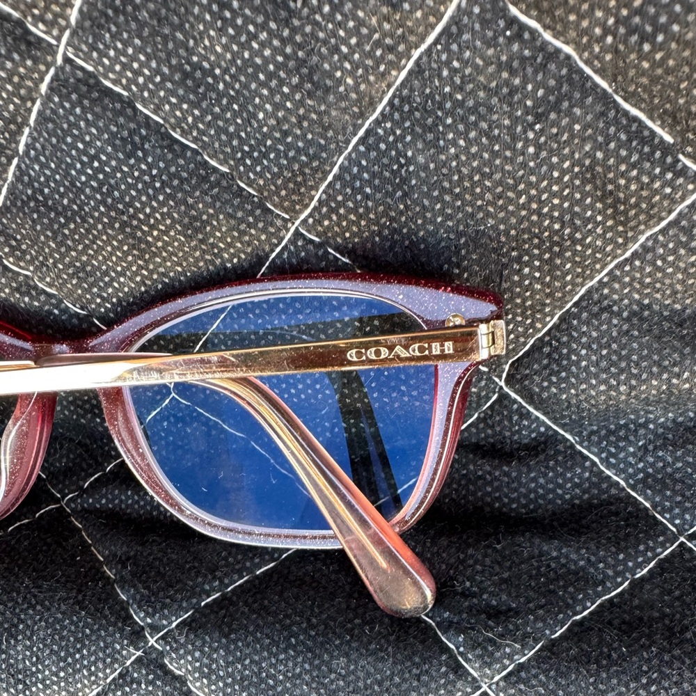 Coach Burgundy Glitter Eyeglass Frames - Picture 3 of 6
